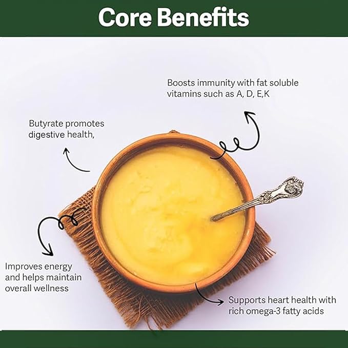 Satvam Organics Cow Desi Ghee – 500ml | 100% Pure & Natural | Traditional Bilona Style | Rich Aroma & Authentic Taste