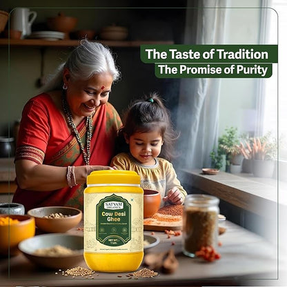 Satvam Organics Cow Desi Ghee – 100 ml (Pack of 2) | 100% Pure & Natural | Traditional Taste | Premium Cow Ghee